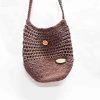 Střední nabíraná crossbody HNĚDÁ