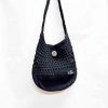 Střední nabíraná crossbody ČERNÁ